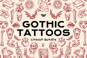 Gothic Tattoo Clipart Bundle