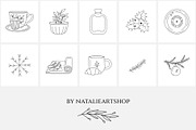 Winter everyday line icon set, an Outline Icon by NatalieArtShop (Thumbnail 14 of 16)