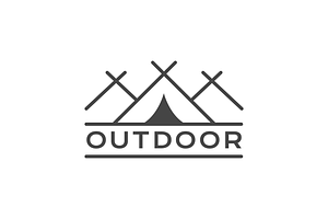 camp tent simple logo design vector, a Branding & Logo Template by devastd