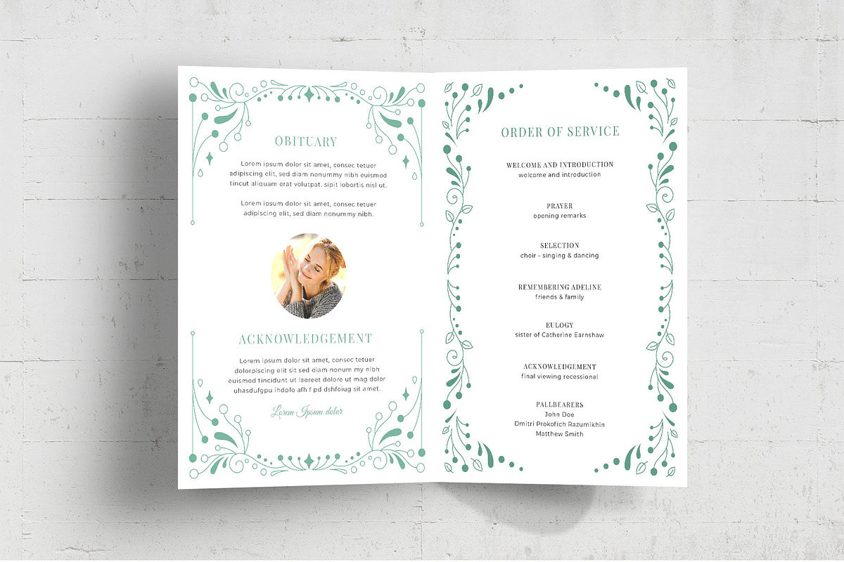 Funeral Program Brochure Template, a Flyer Template by BrandPacks (Photo 5 of 7)