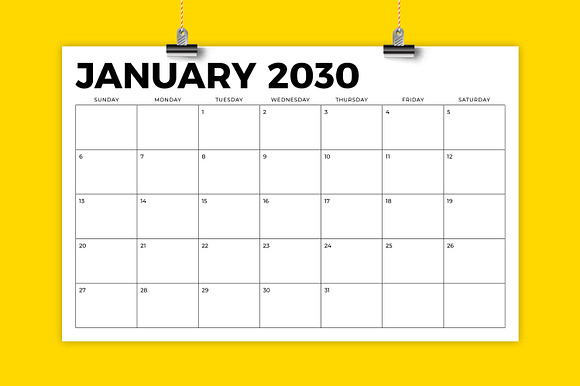 2030 11 x 17 Inch Calendar Template preview 6