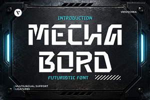 Mecha Bord - Futuristic Display Font