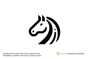 Horse Head Minimal Logo, a Branding & Logo Template by Vectorium Studio