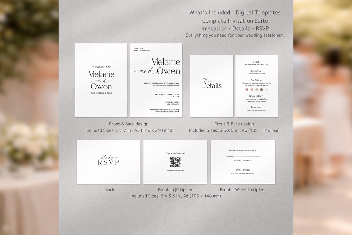 Elegant Invite Suite Canva bd005, an Invitation Template by TyphoonStudio (Photo 2 of 10)