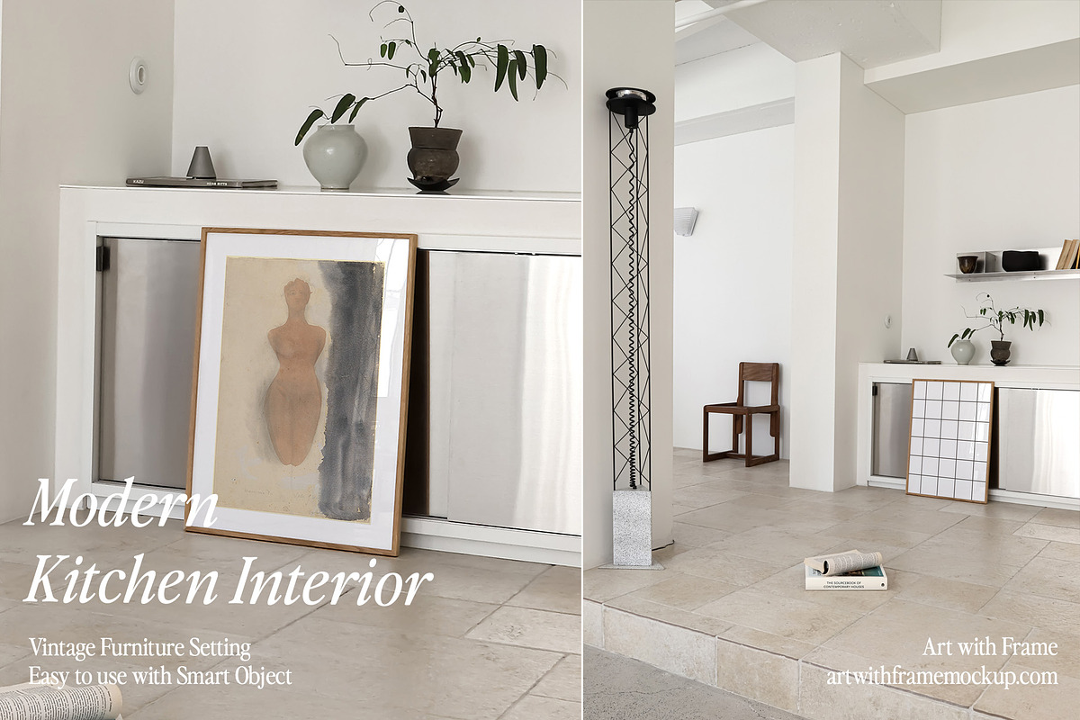 Modern Kitchen Interior Frame Mockup, a Product Mockup by ArtwithFrame (Photo 2 of 16)