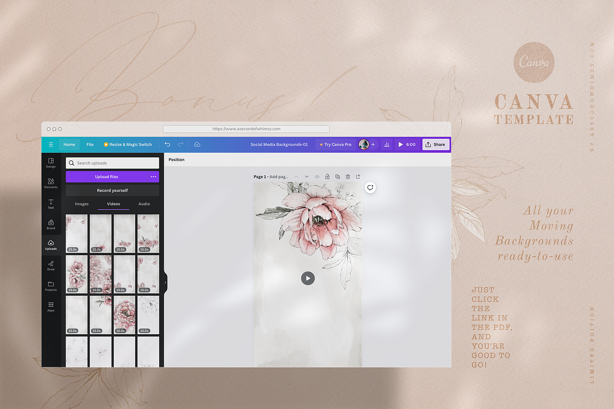 Floral Social Media Backgrounds, a Social Media Template by A Second of Whimsy (Photo 3 of 5)