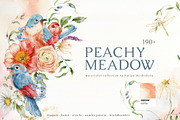 Wildflowers watercolor flowers birds, a Decorative Illustration by Yuliya Derbisheva (Thumbnail 1 of 14)
