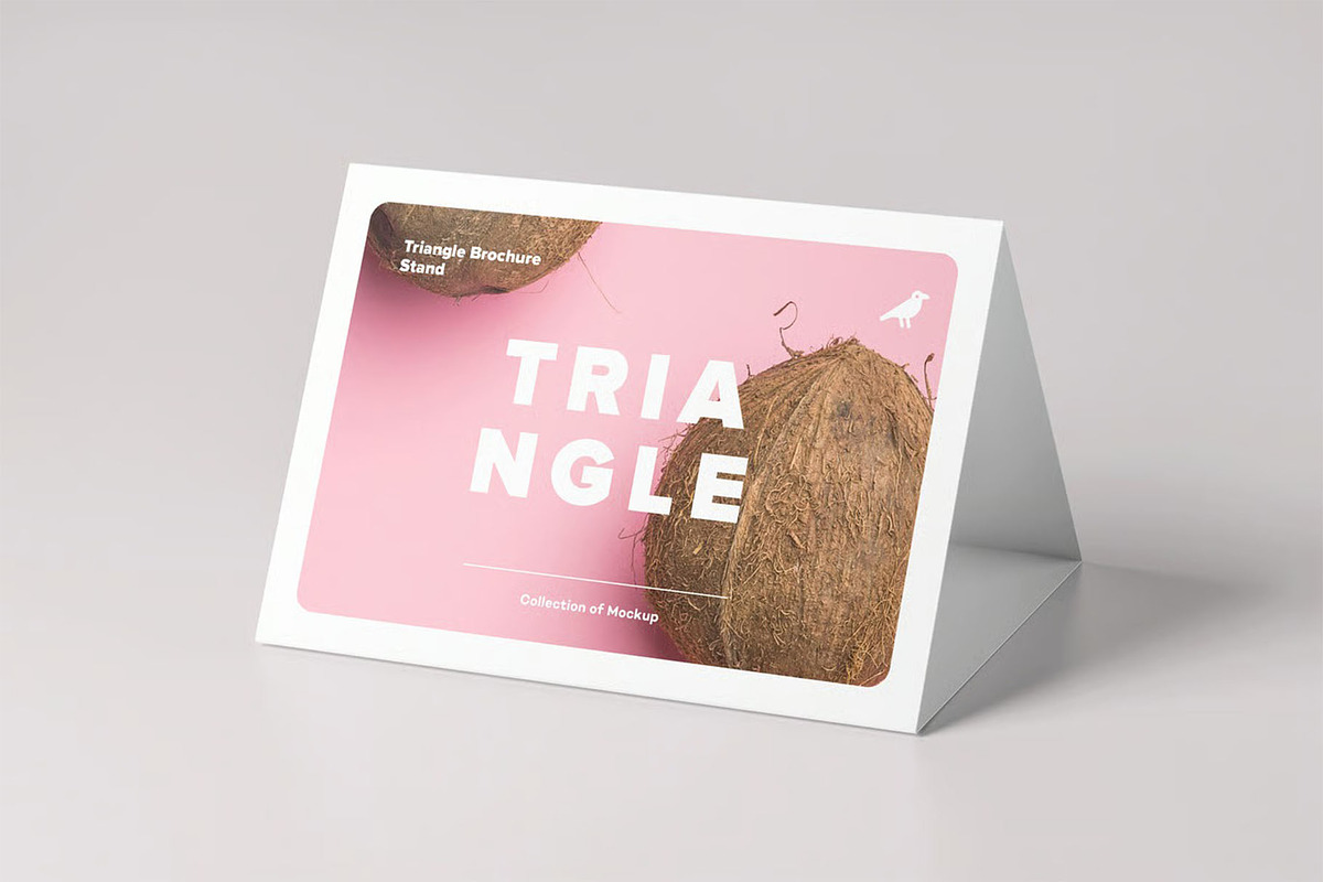 Triangle A5 Brochure Stand Mock-up, an Advertising Mockup by zippypixelstudio (Photo 6 of 10)