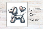 Watercolor Balloon Dog Clipart, an Illustration by Canvas Craft (Thumbnail 8 of 8)