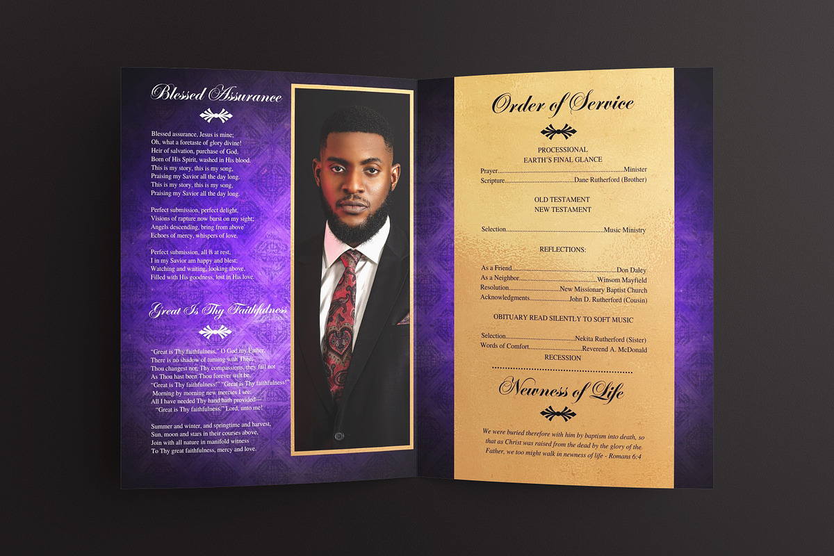 modern Funeral Program Template, a Templates & Theme by iloveTemplate