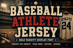Baseball Athlete Jersey, a Slab Serif Font by Wow Magic