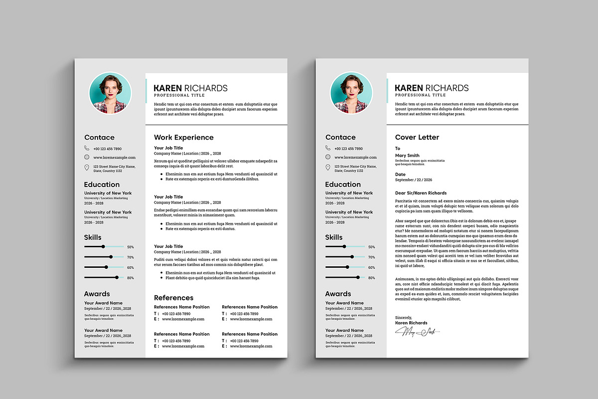 Corporate Resume Template, a Resume Template by evgenystudio (Photo 3 of 4)