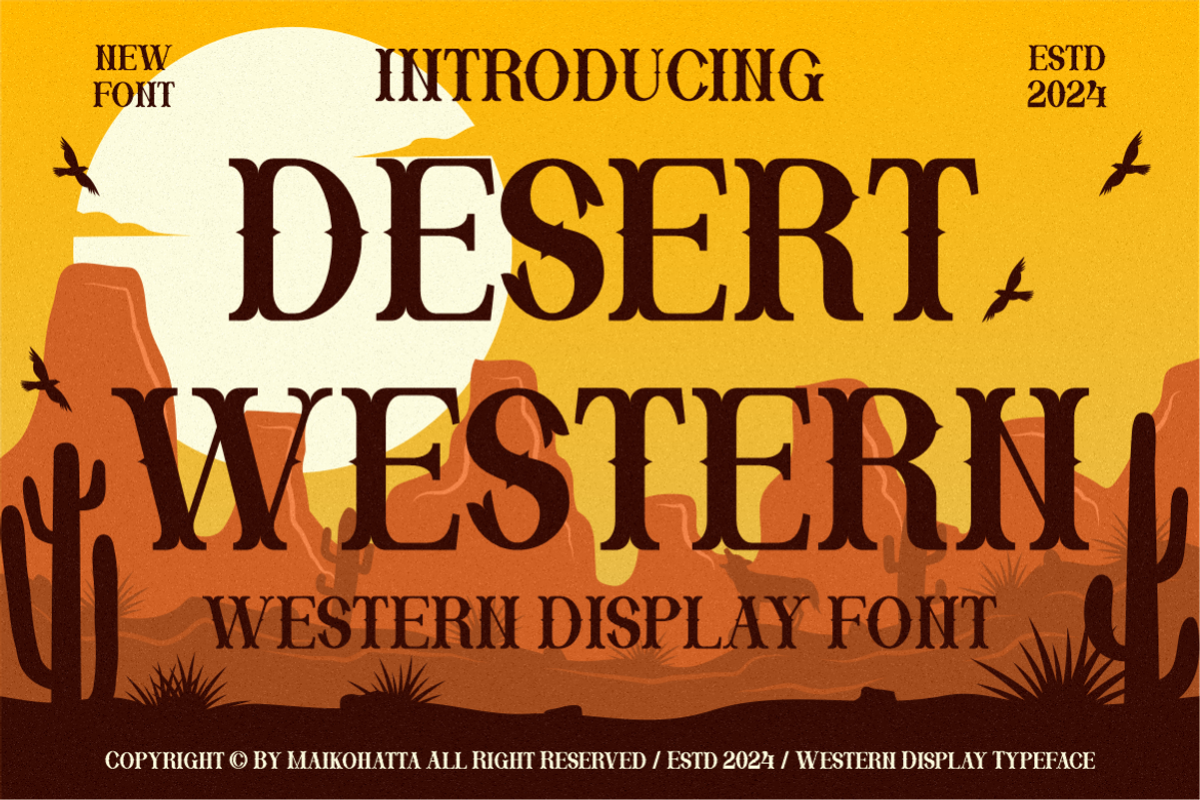 Desert Western - Western Display Fon, a Serif Font by MaikoHatta (Photo 1 of 7)