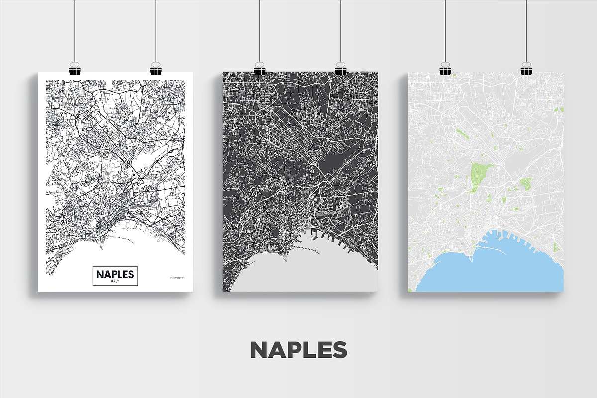 5 maps of Italian cities, a Texture Illustration by MaximGertsen (Photo 4 of 9)