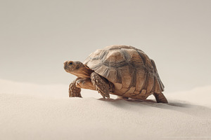 Tortoise Walking Slowly on Sand, an Animal Photo by Virgo Studio