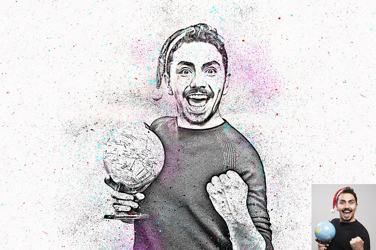 Grunge Spray Art Photoshop Action, an Action Add-On by Studio Retouch (Photo 4 of 18)