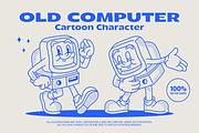 Old Computer Cartoon Illustration, a Technology Illustration by ™Creasi (Thumbnail 1 of 7)