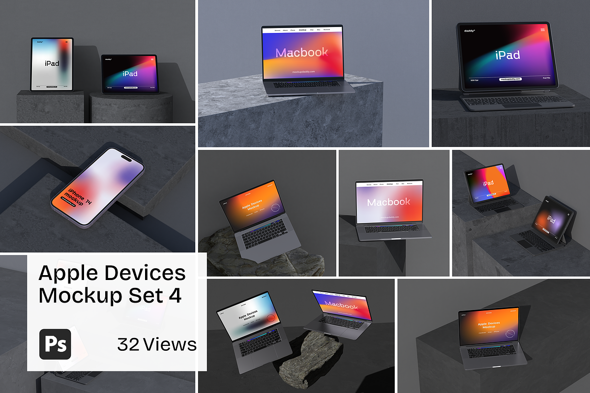 Apple Devices Mockup Set Vol. 4, a Device Mockup by Mockupdaddy (Photo 1 of 33)