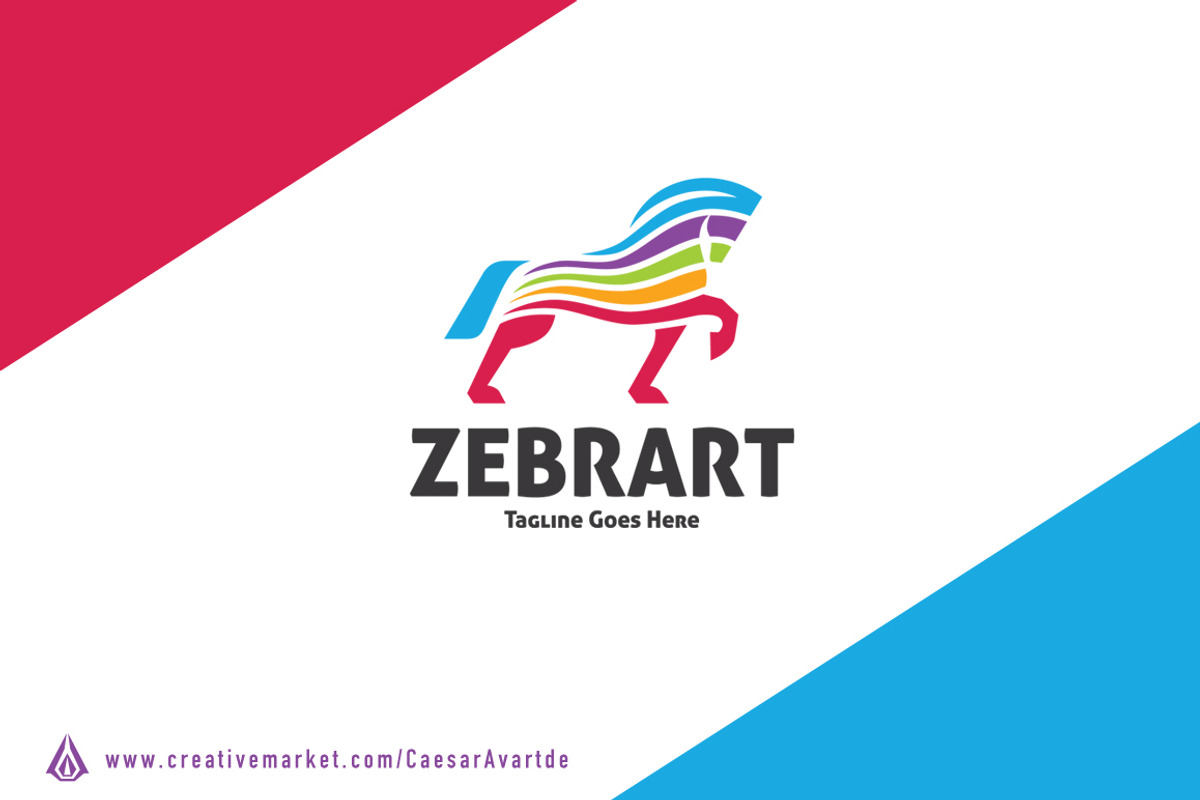 Colorful Zebra Logo Template, a Branding & Logo Template by Avartde Creative (Photo 1 of 3)