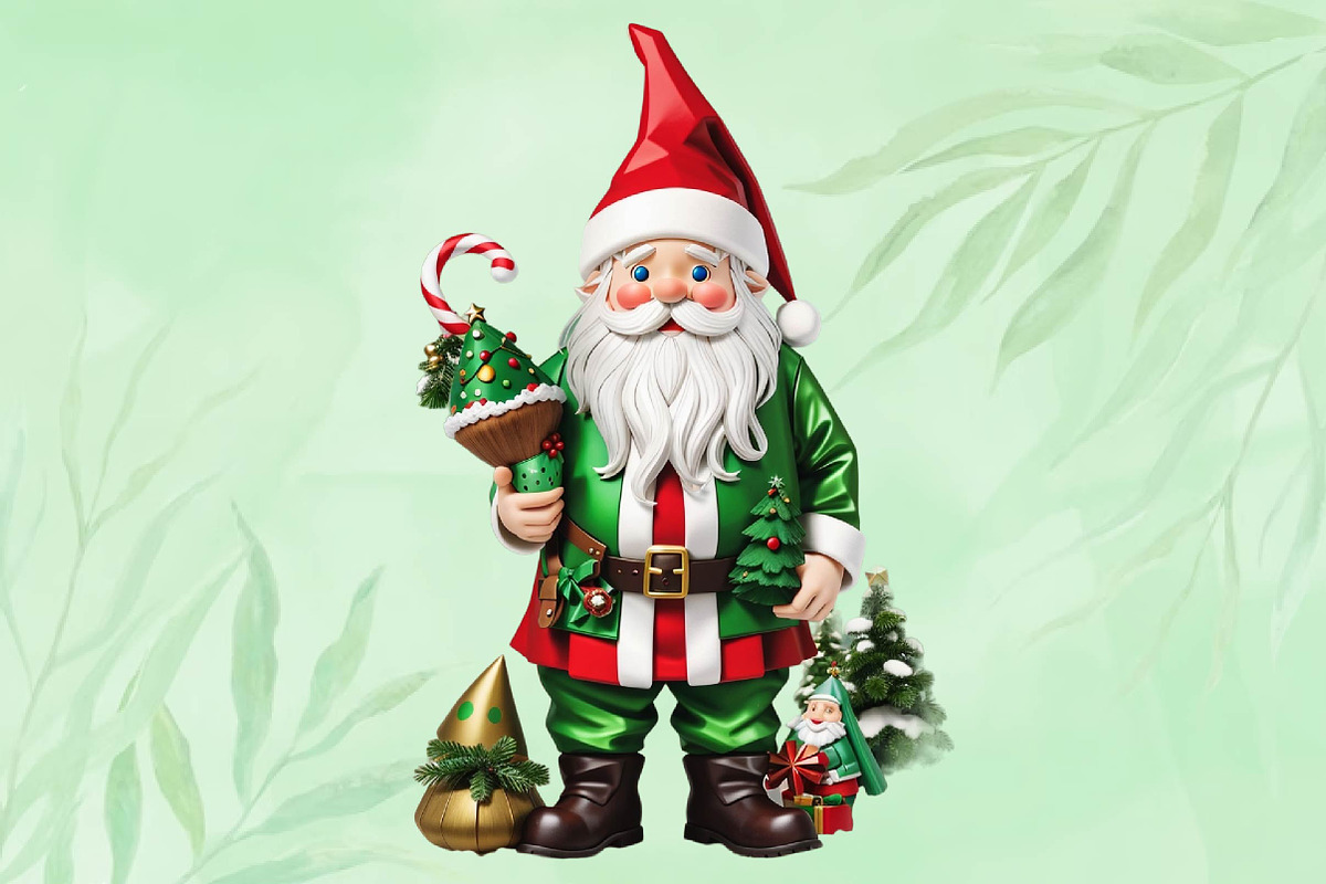 Santa with Green Gnome Sublimation, a Seasonal Illustration by Craft Nest (Photo 4 of 5)