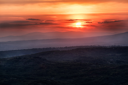 Summer sunset Panoramic scene, a Photo by wr7 Media