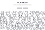 Our Team Doodle Background Template, a Person Illustration by Flat Icons (Thumbnail 2 of 2)