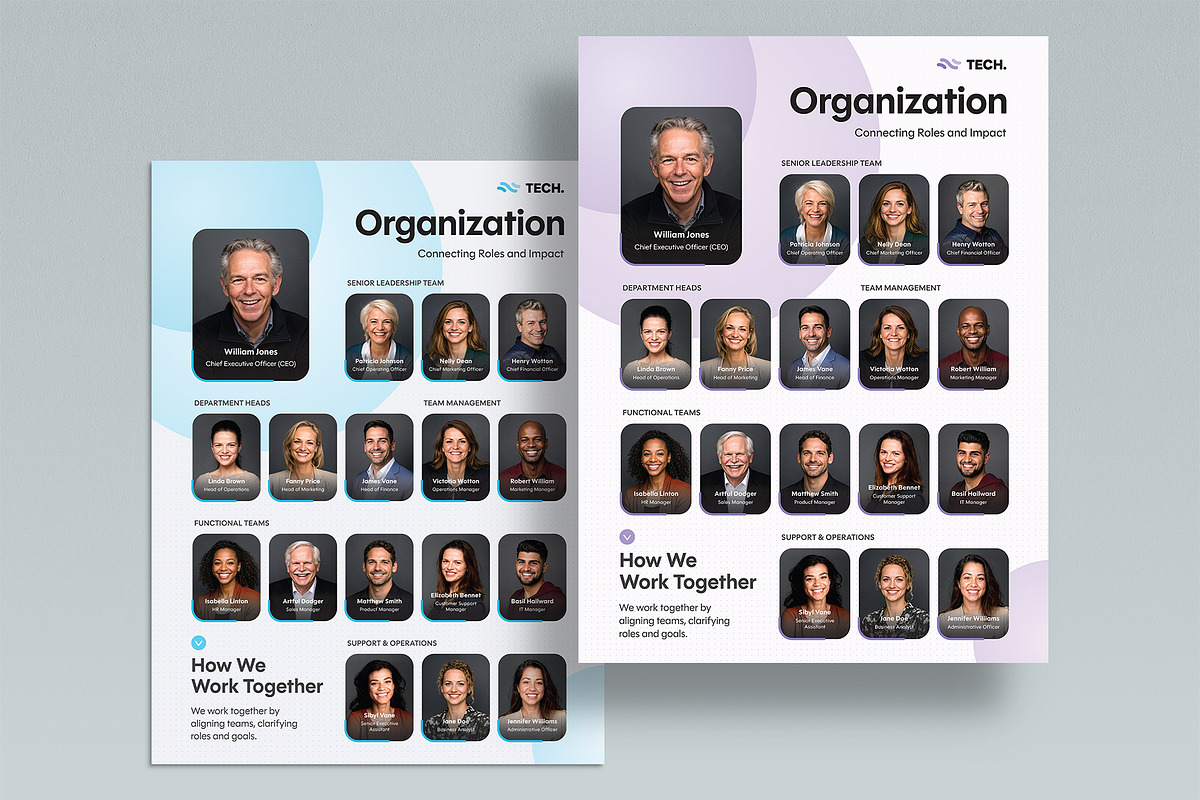 Organization Chart Poster Template, a Poster Template by BrandPacks