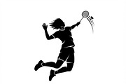 60 Badminton Player Smash Silhouette, a Person Illustration by Amazin_art (Thumbnail 38 of 42)