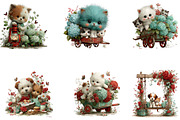 Whimsical Cute Dog and Cat Clipart, a Seasonal Illustration by CreationArt (Thumbnail 3 of 5)