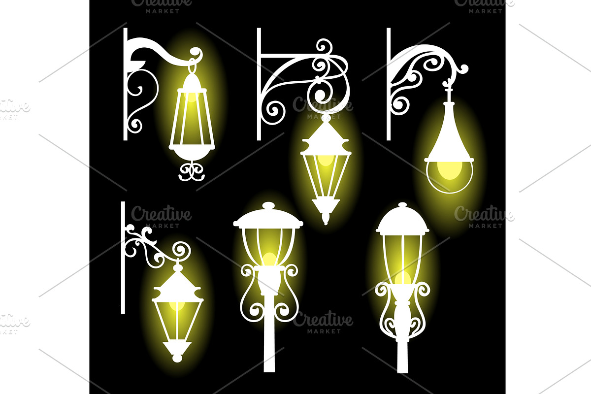 White glowing silhouettes of old, an Object Illustration by Vectorbuum