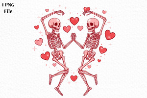 Valentine's Day Png Skeleton Heart, an Illustration by Canvas Craft