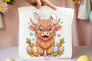 Easter Day Highland Cow PNG, an Illustration by DreamArtGraphic (Thumbnail 2 of 4)