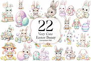 Very Cute Easter Bunny PNG Clipart., an Animal Illustration by KennedyStudio (Thumbnail 1 of 4)