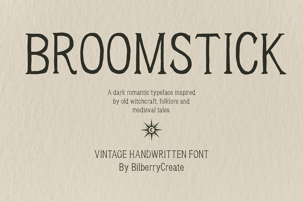 Broomstick Dark Romantic Font, a Handwritten Font by BilberryCreates (Photo 1 of 8)