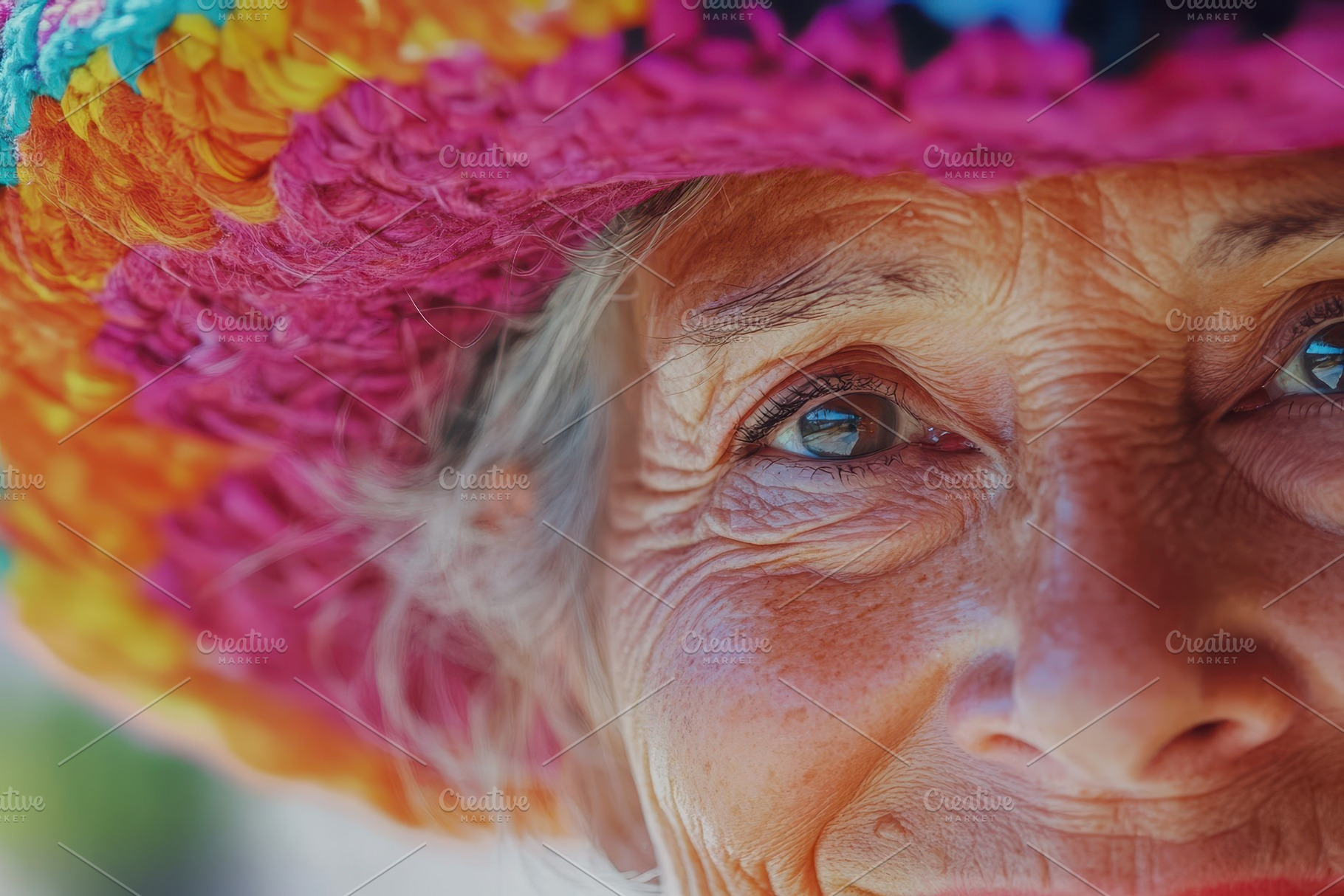 Elderly woman shows vibrant personal, a Photo by Pavel_design