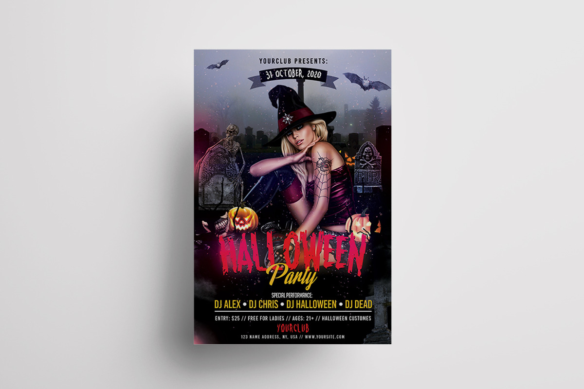 Halloween Event 3 Flyers, a Flyer Template by PixelsDesign (Photo 4 of 4)