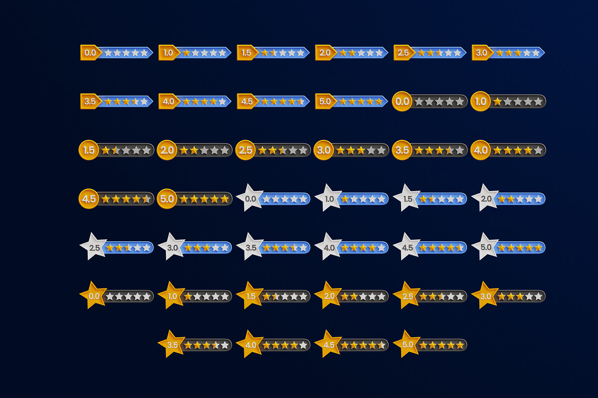 3D Star Ratings, an Object 3D Model by Rakata Studio (Photo 2 of 3)