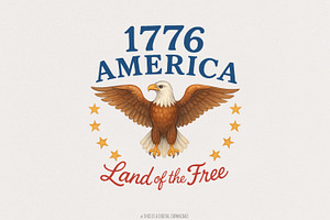 1776 America, Patriotic Design, 4th, an Illustration by SharpMarketplace