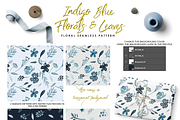 Indigo Blue Florals and Leaves, an Illustration by Momo Studio (Thumbnail 2 of 8)