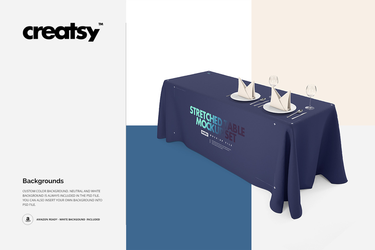 Imprinted Tablecloth Mockup Set, a Merchandise Mockup by creatsy5 (Photo 13 of 14)