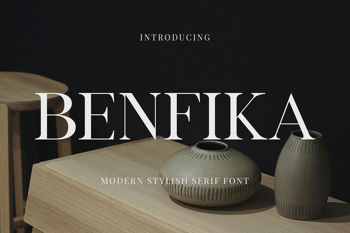 Benfika - Modern Stylish Serif, a Serif Font by TypeLogue (Photo 1 of 5)