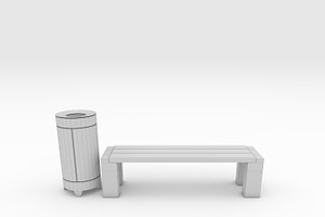 3D Model Bench Park 37