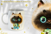 Siamese kitten go to school, an Animal Illustration by Azuzlikus (Thumbnail 2 of 3)