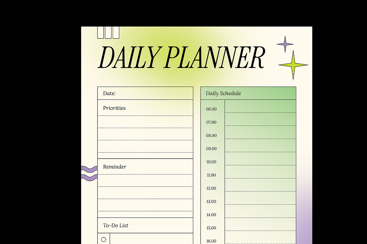 Classic Y2K Daily Weekly Planner, a Stationery Template by Neermana (Photo 2 of 4)