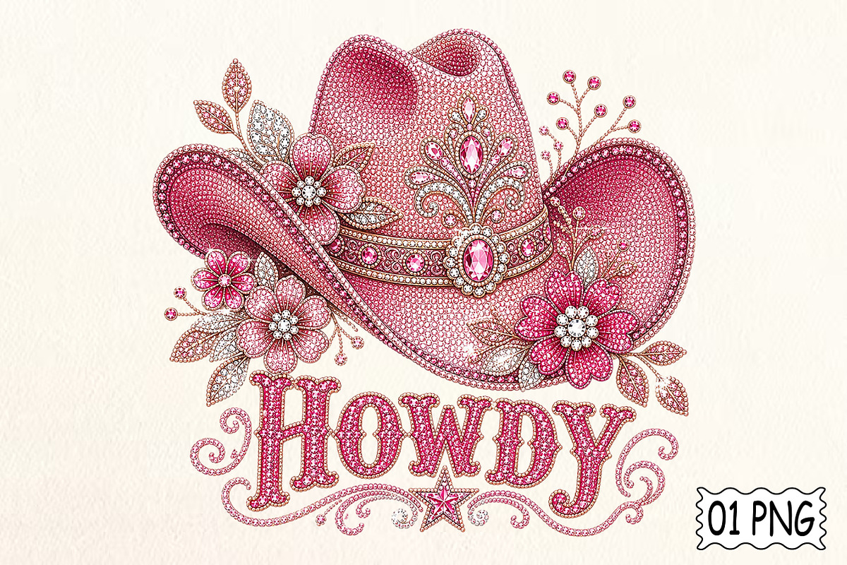 Pink Howdy Cowgirl Hat PNG, a Sport Illustration by Pixels.Craft (Photo 1 of 8)