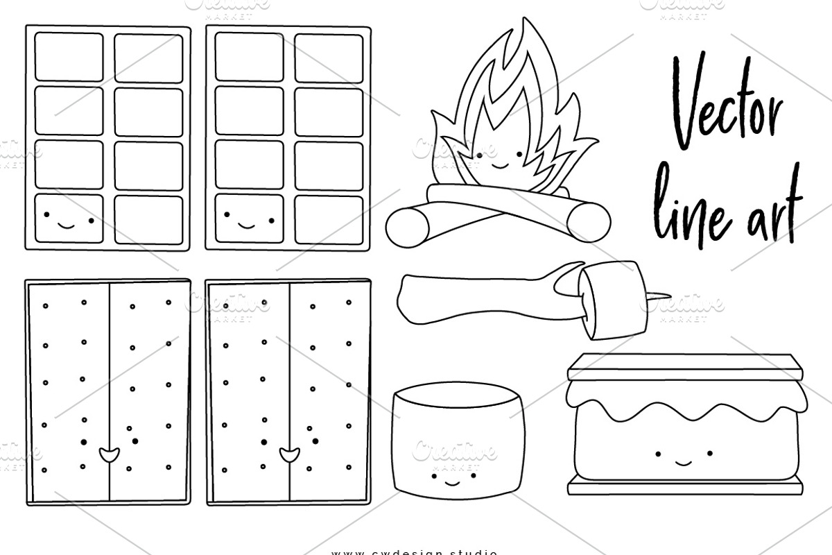 S'more Clip Art, an Illustration by Preyer Design (Photo 3 of 6)