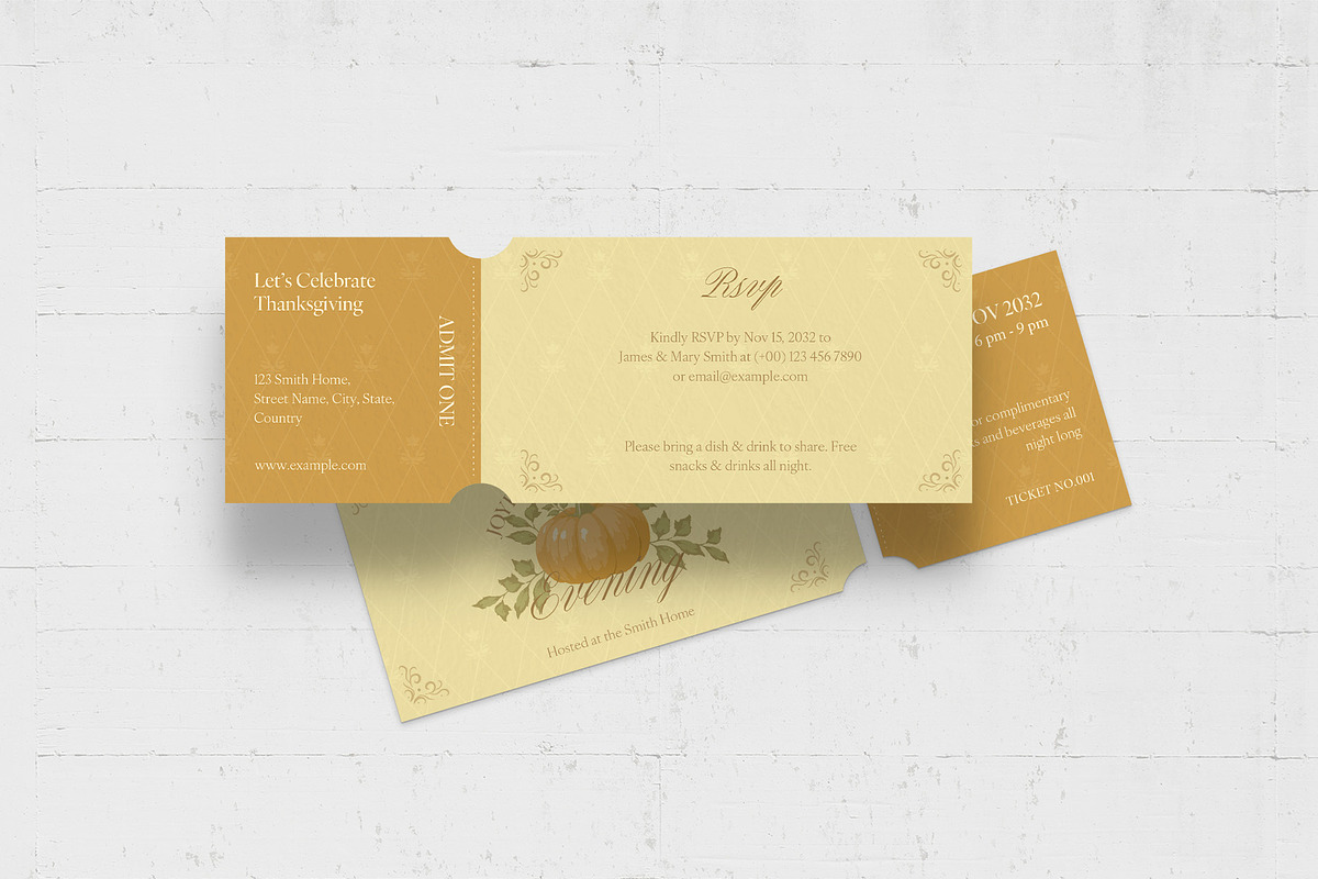 Thanksgiving Ticket Template, a Stationery Template by BrandPacks (Photo 4 of 5)