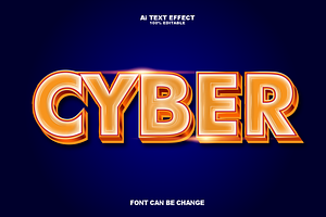 Cyber Editabele Text Effects Style.