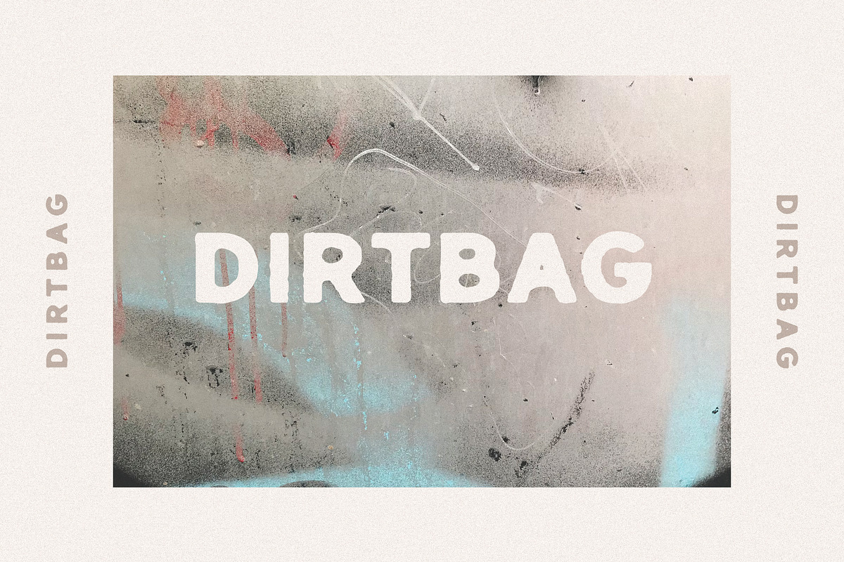 Dirtbag, a Sans Serif Font by Midnight Grim (Photo 1 of 4)