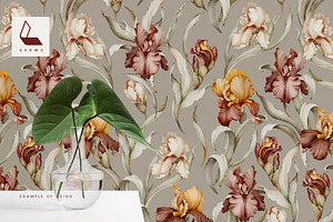 Irises Seamless Pattern